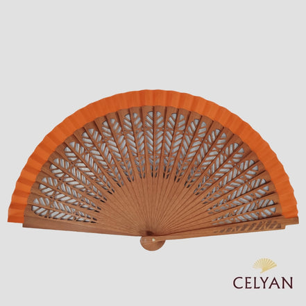 Abanico Calado Naranja Geométrico T 360