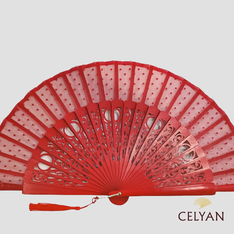 Abanico Ceremonia Plumeti Rojo 944