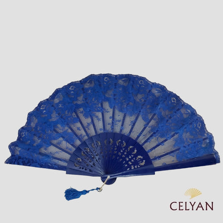 Abanico Encaje Azul Klein R 762