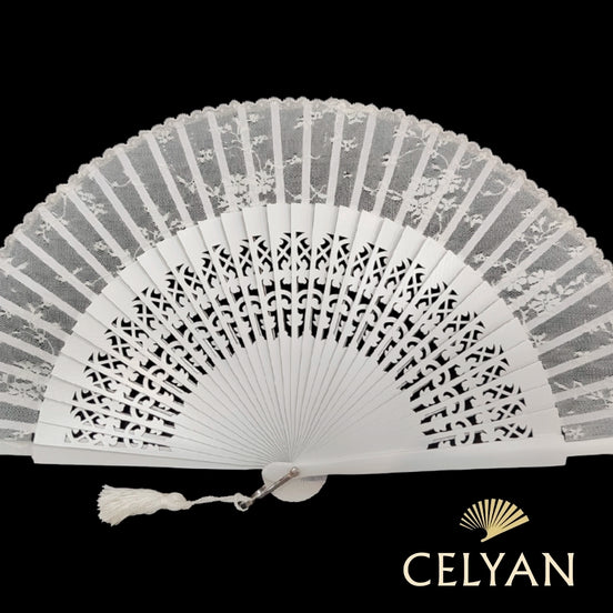 Abanico Encaje Floral Novia R 1192