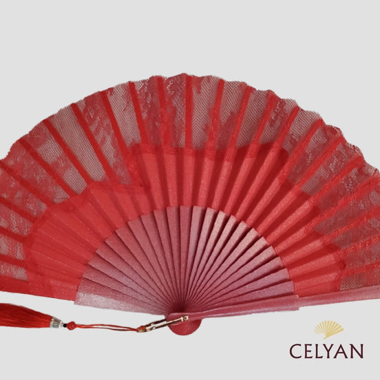 Abanico Encaje Rojo R 75837