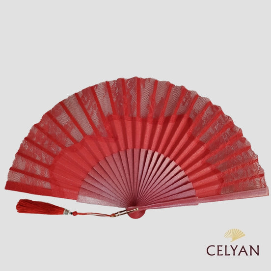 Abanico Encaje Rojo R 75837