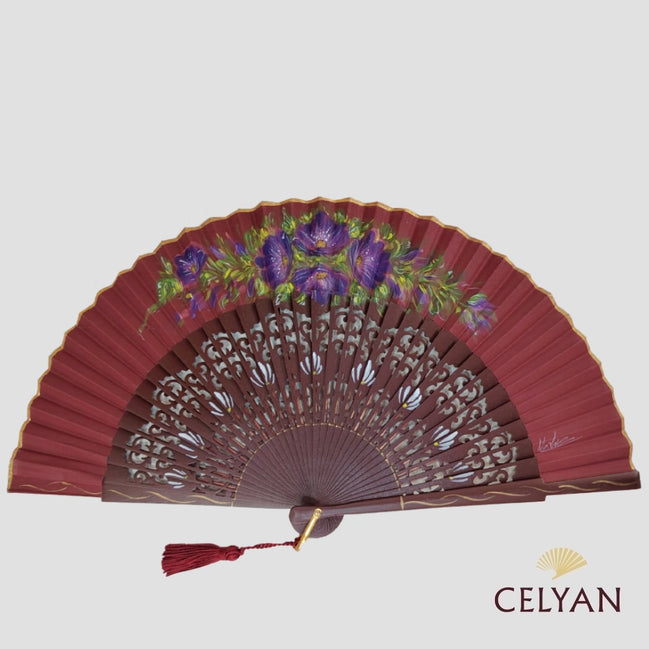 Abanico Floral Burdeos B 1324