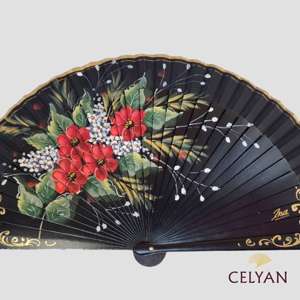 Abanico Geranios Rojos R 604