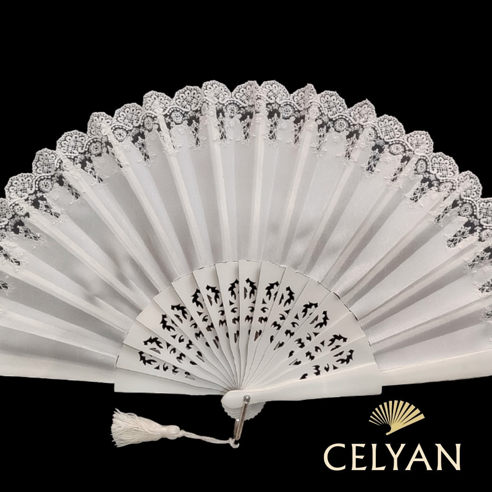 Abanico Novia Sencillo Encaje R 1234