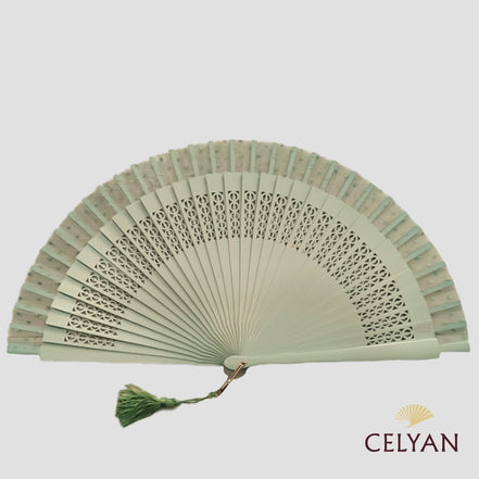 Abanico Plumeti Verde Agua R 1248