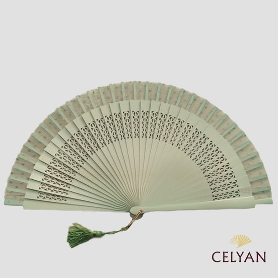 Abanico Plumeti Verde Agua R 1248