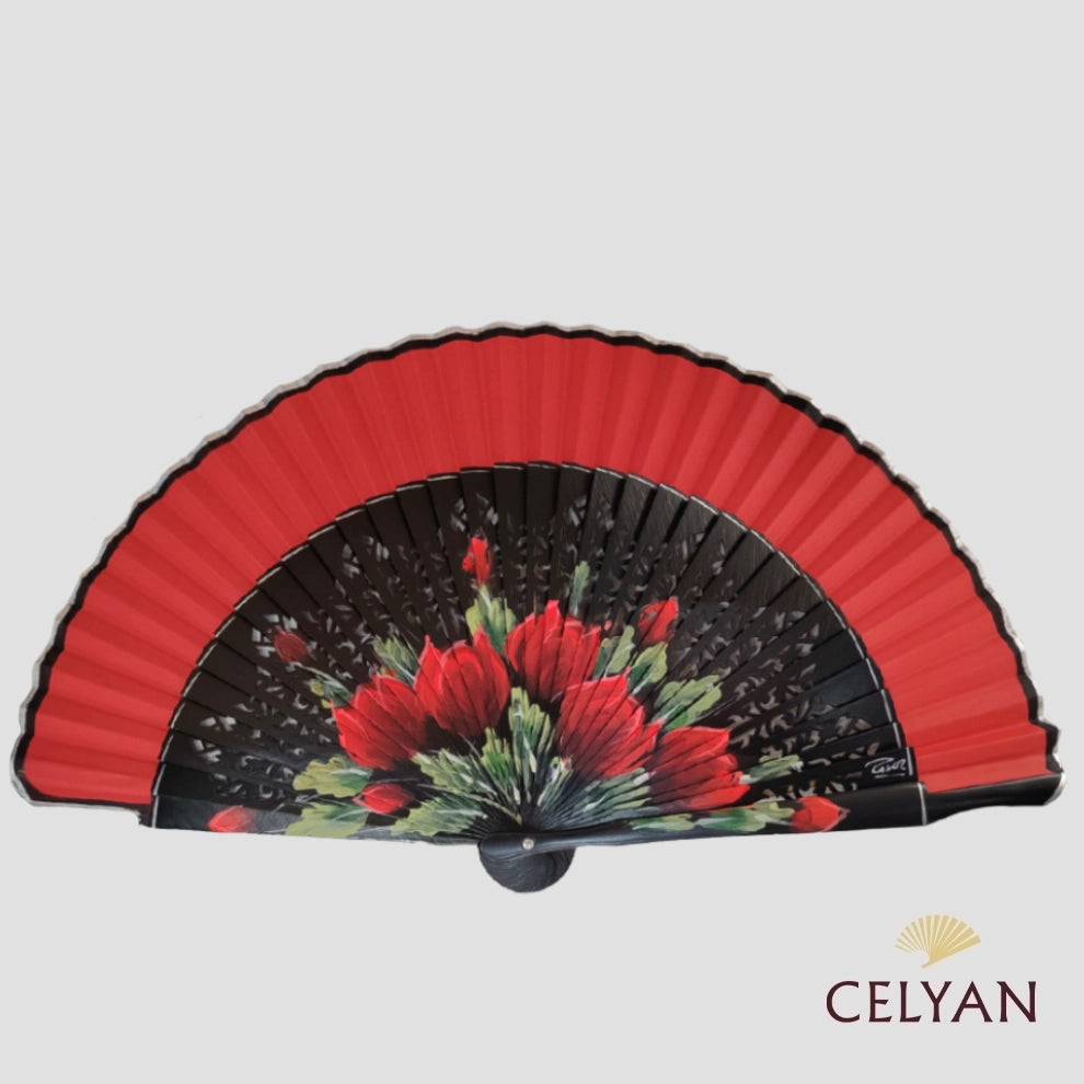 Abanico Tulipanes Rojos R 914