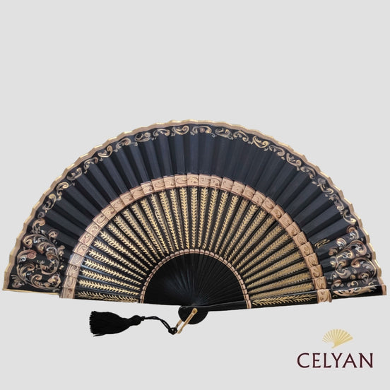 Abanico Diseño Negro R 3026