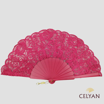 Abanico Encaje Fresa Ad 1609