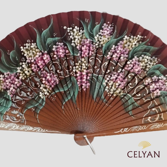 Abanico Madera Sipo Flores