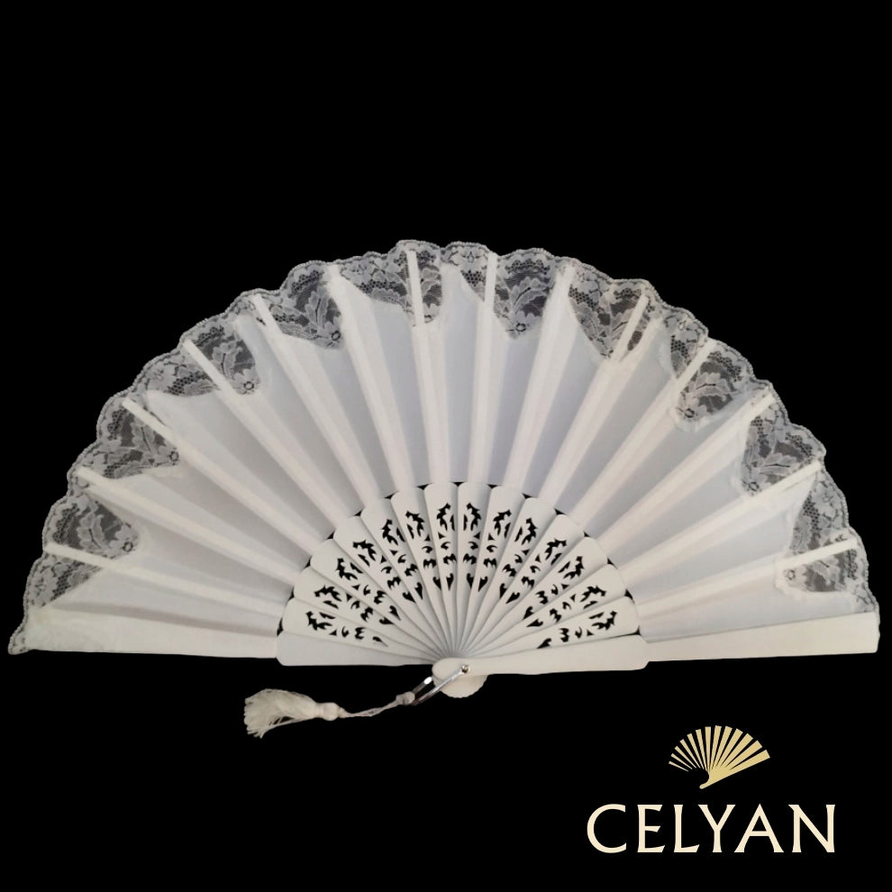 Abanico Novia Sencillo Encaje R 1016