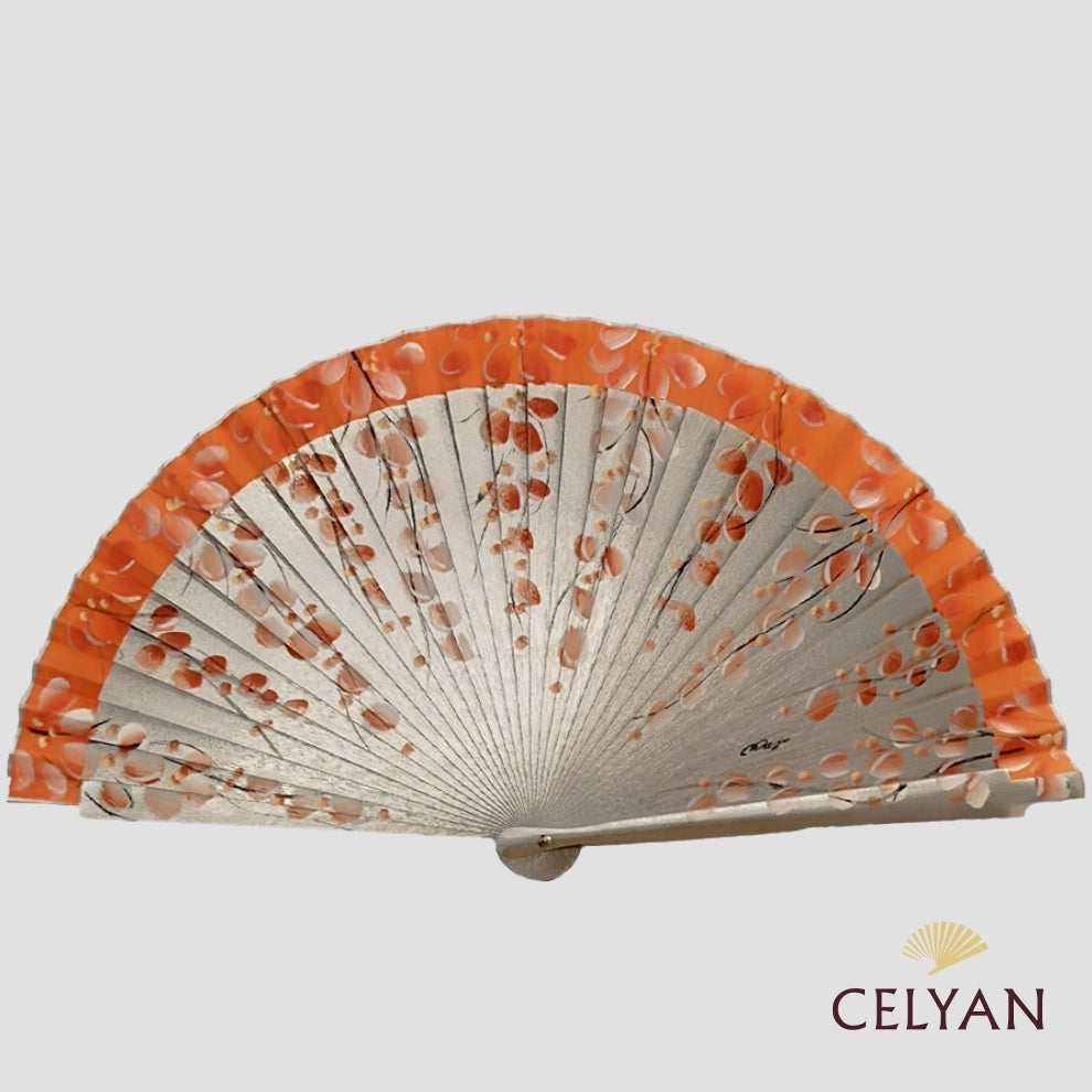 Abanico Plata Pintado 8648