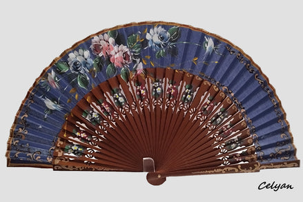 Abanico Azul Flores G 213