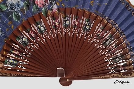 Abanico Azul Flores G 213