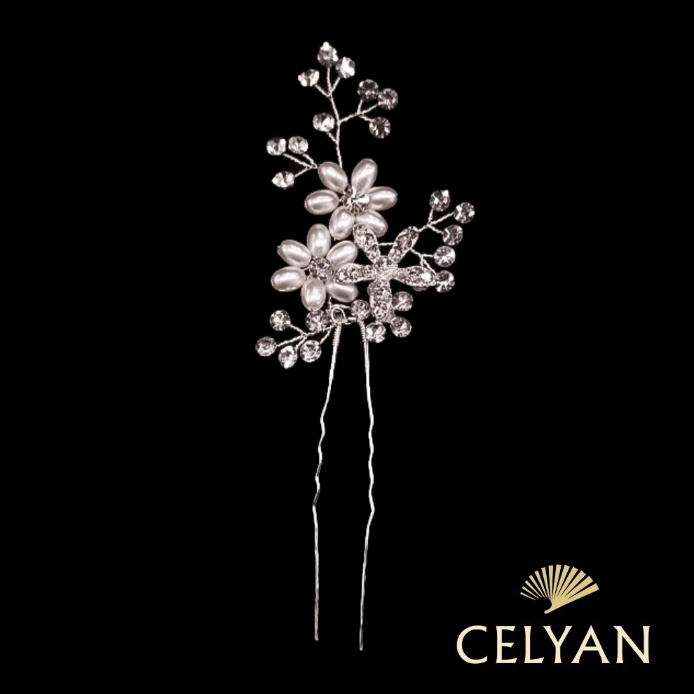 Horquilla Flores Perlas J 252