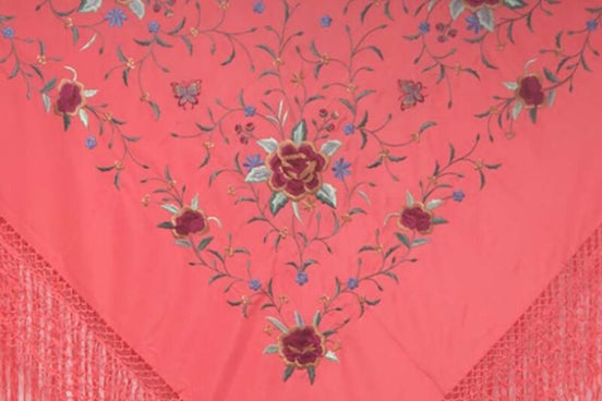 Mantón Bordado Máquina Coral