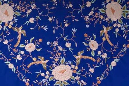 Mantón Bordado Azul Klein 