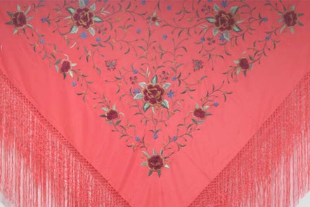 Mantón Bordado Máquina Coral