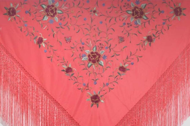 Mantón Bordado Máquina Coral