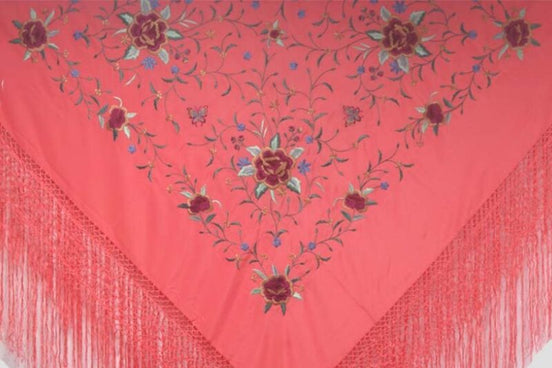 Mantón Bordado Máquina Coral