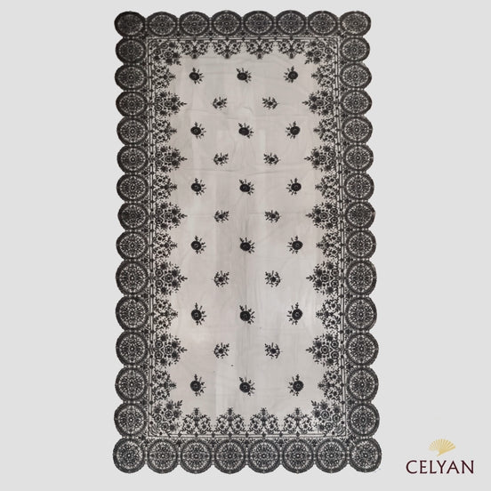 Mantilla Tul Cristal Negra Vo 92.1