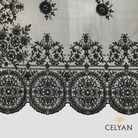 Mantilla Tul Cristal Negra Vo 92.1