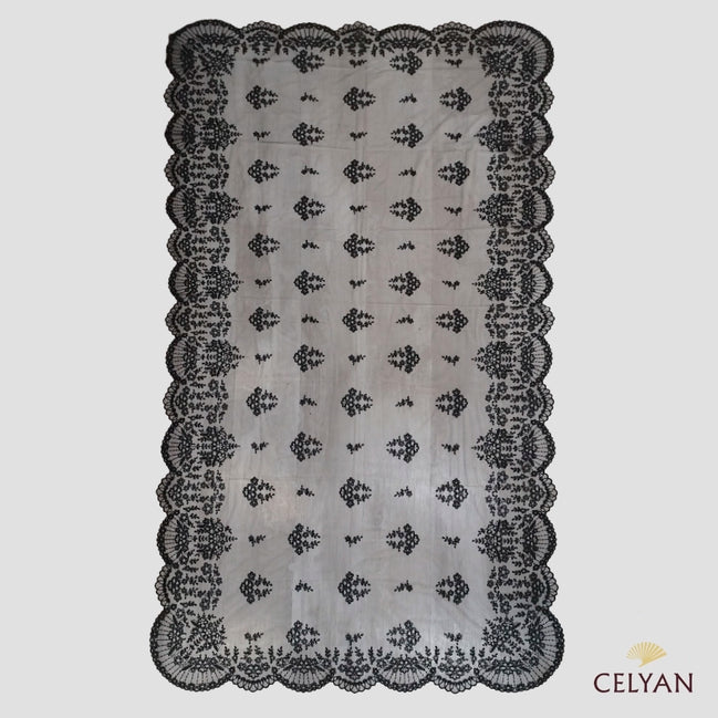 Mantilla Tul Cristal Negra A 91