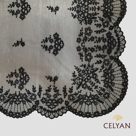 Mantilla Tul Cristal Negra A 91