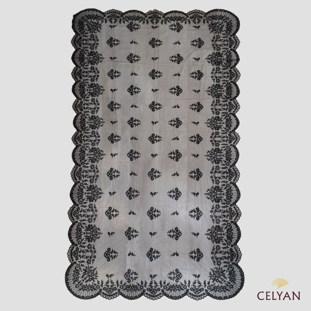 Mantilla Tul Cristal Negra A 91