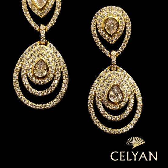 Pendiente Circonitas Dorado 874