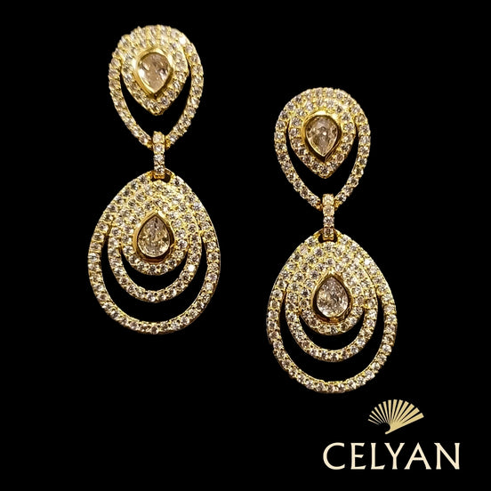 Pendiente Circonitas Dorado 874