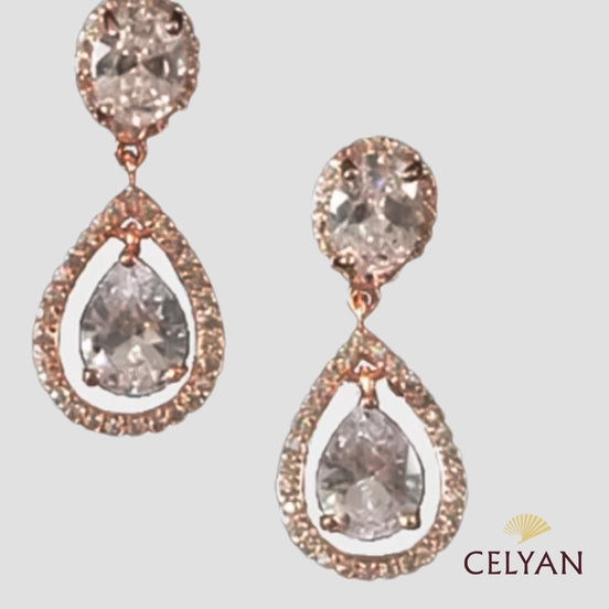 Pendiente Lágrima Rosado J 20762