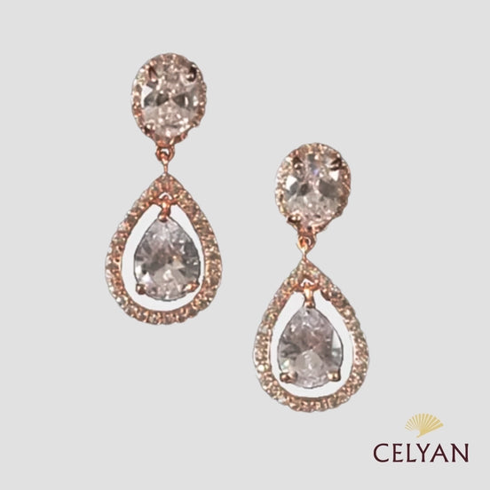 Pendiente Lágrima Rosado J 20762