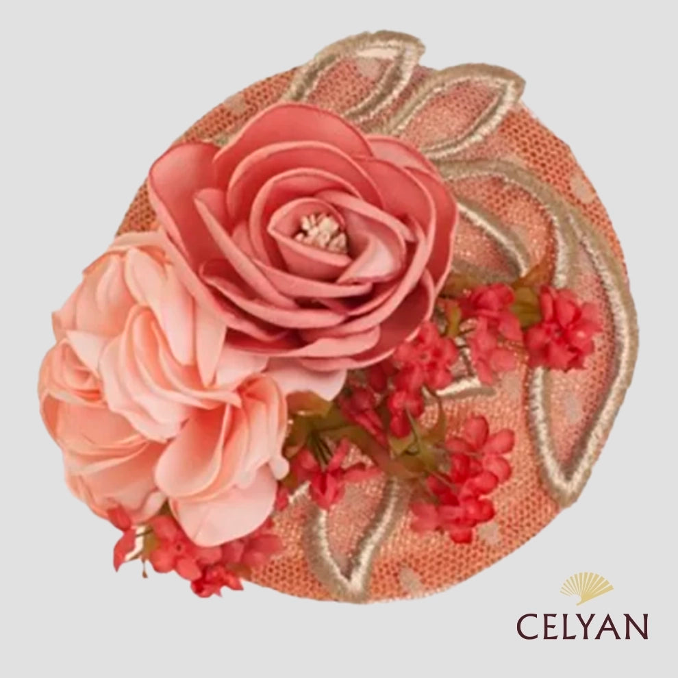 Tocado Fiesta Salmón F 7004