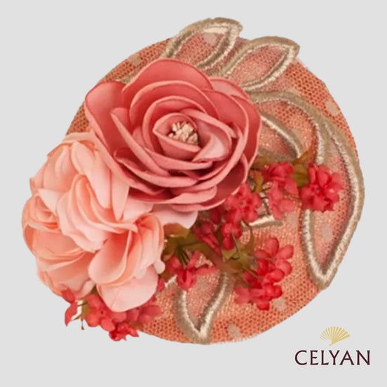 Tocado Fiesta Salmón F 7004