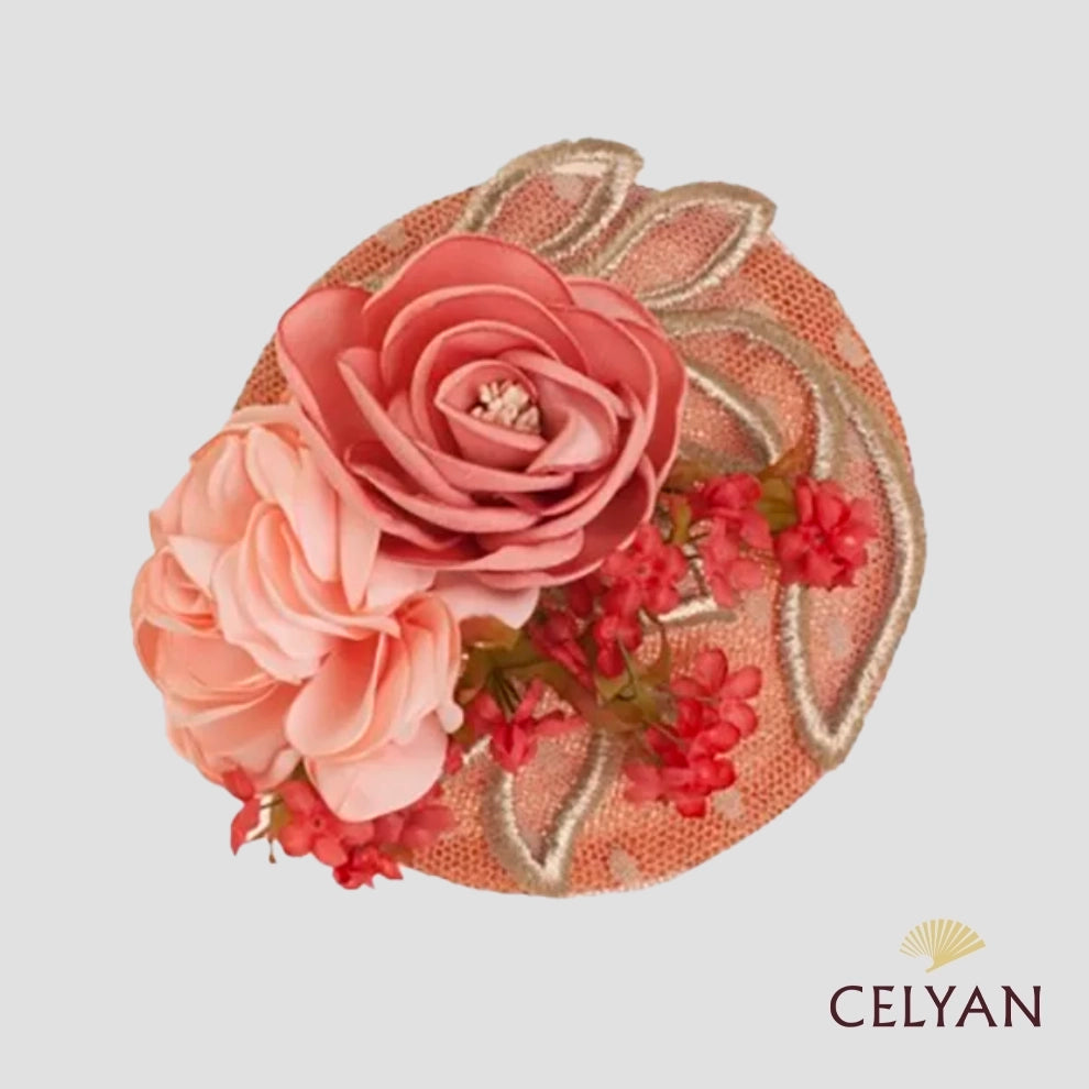 Tocado Fiesta Salmón F 7004