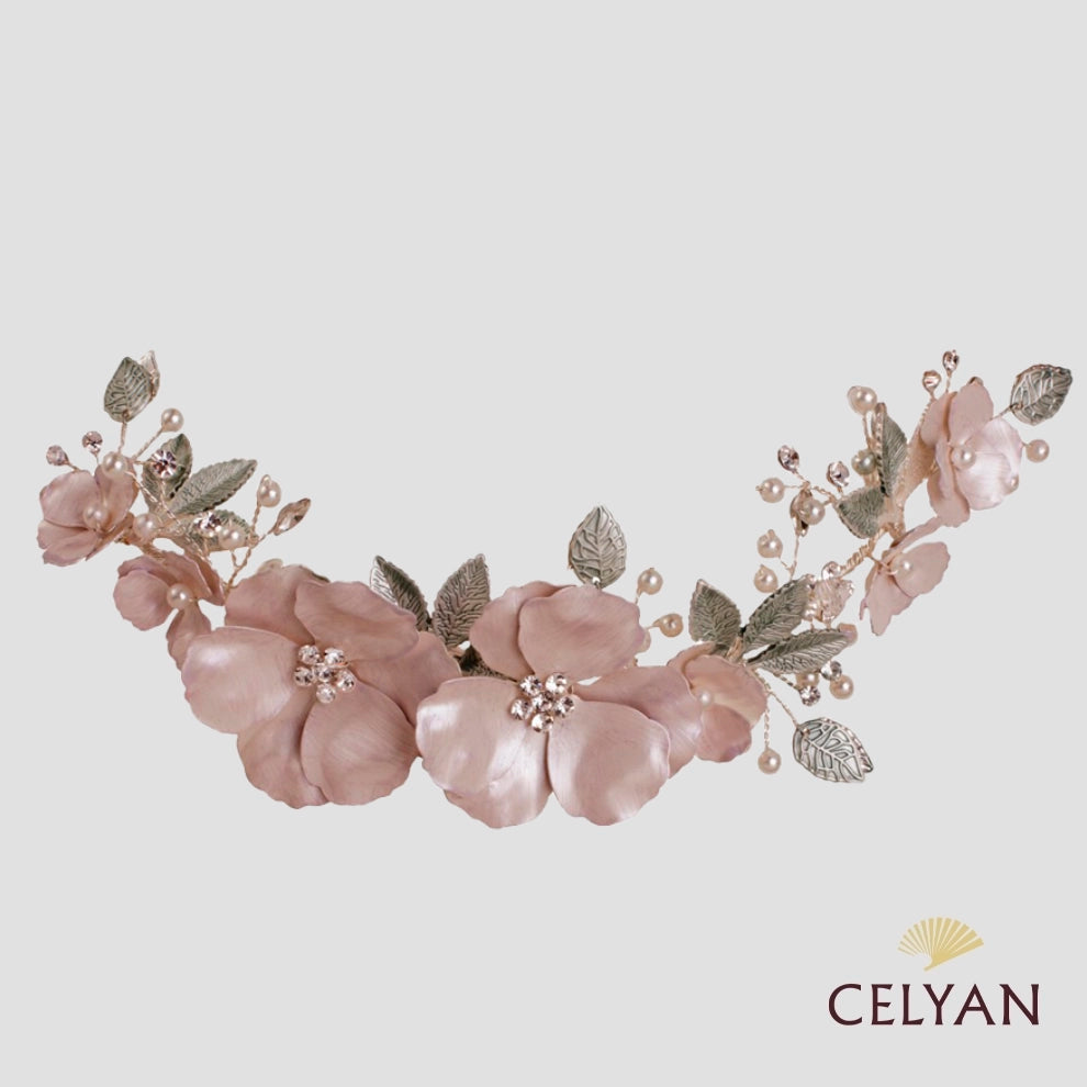 Tocado Rosa Amabel F 1503