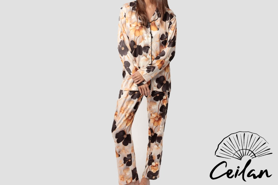 Pijama Luxury Flowers Mujer ORO