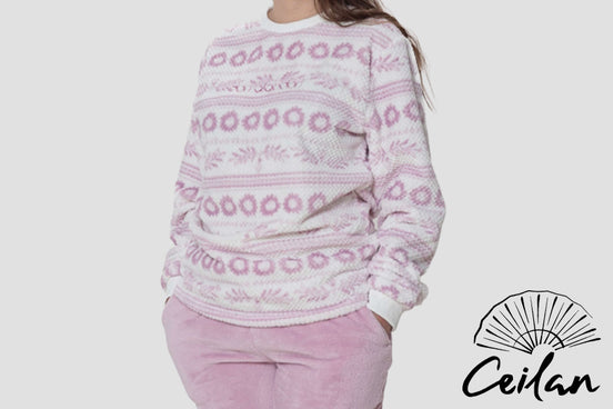 Pijama Señora Estampado Rosa