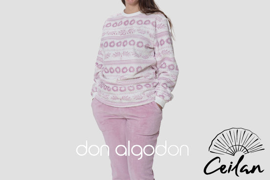 Pijama Señora Estampado Rosa